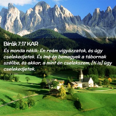 Picture 02 - Bírák 7:17 KAR - És monda nékik: Én reám vigyázzatok, és - Bible Verse Picture