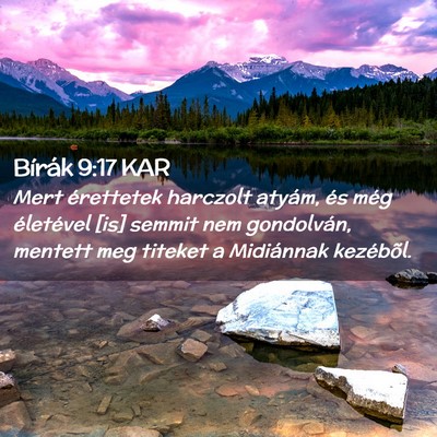 Picture 02 - Bírák 9:17 KAR - Mert érettetek harczolt atyám, és még - Bible Verse Picture