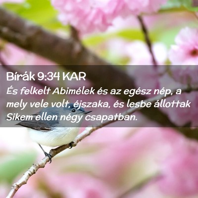 Picture 02 - Bírák 9:34 KAR - És felkelt Abimélek és az egész nép, a mely - Bible Verse Picture
