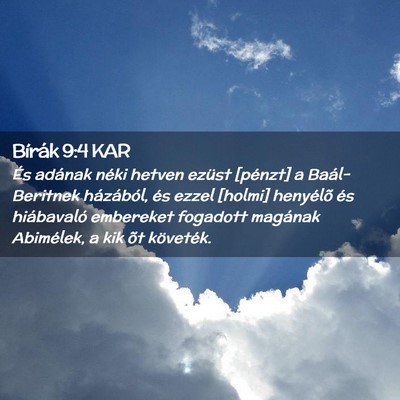 Picture 02 - Bírák 9:4 KAR - És adának néki hetven ezüst [pénzt] a - Bible Verse Picture