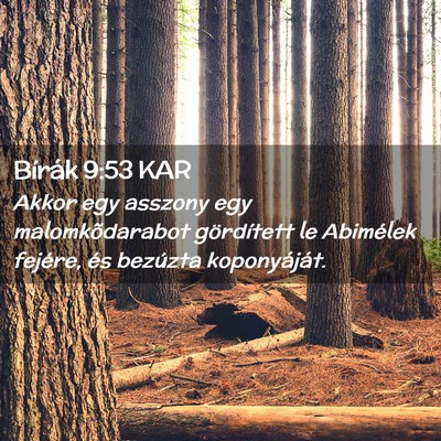 Picture 02 - Bírák 9:53 KAR - Akkor egy asszony egy malomkõdarabot gördített - Bible Verse Picture
