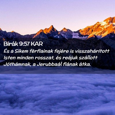 Picture 02 - Bírák 9:57 KAR - És a Sikem férfiainak fejére is - Bible Verse Picture