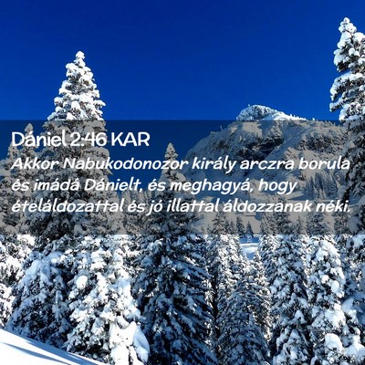 Picture 02 - Dániel 2:46 KAR - Akkor Nabukodonozor király arczra borula és - Bible Verse Picture