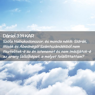 Picture 02 - Dániel 3:14 KAR - Szóla Nabukodonozor, és monda nékik: Sidrák, - Bible Verse Picture