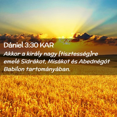 Picture 02 - Dániel 3:30 KAR - Akkor a király nagy [tisztesség]re emelé - Bible Verse Picture