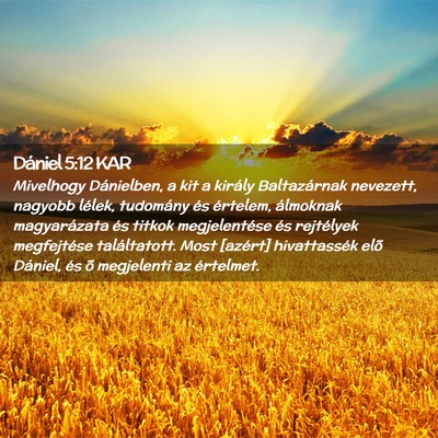 Picture 02 - Dániel 5:12 KAR - Mivelhogy Dánielben, a kit a király - Bible Verse Picture