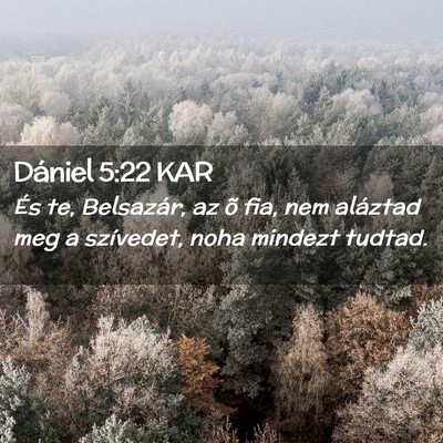 Picture 02 - Dániel 5:22 KAR - És te, Belsazár, az õ fia, nem aláztad meg a - Bible Verse Picture
