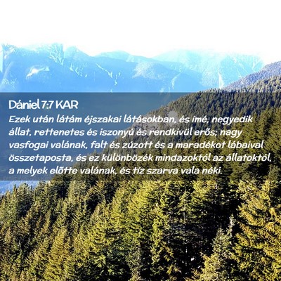 Picture 02 - Dániel 7:7 KAR - Ezek után látám éjszakai látásokban, és - Bible Verse Picture