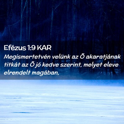 Picture 02 - Efézus 1:9 KAR - Megismertetvén velünk az Õ akaratjának - Bible Verse Picture