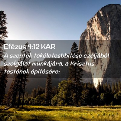 Picture 02 - Efézus 4:12 KAR - A szentek tökéletesbbítése czéljából - Bible Verse Picture