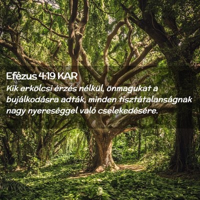 Picture 02 - Efézus 4:19 KAR - Kik erkölcsi érzés nélkül, önmagukat a - Bible Verse Picture