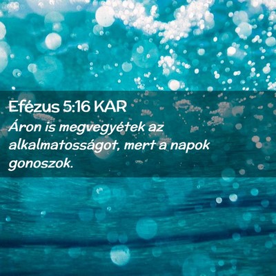 Picture 02 - Efézus 5:16 KAR - Áron is megvegyétek az alkalmatosságot, mert a - Bible Verse Picture