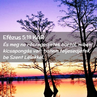 Picture 02 - Efézus 5:18 KAR - És meg ne részegedjetek bortól, miben - Bible Verse Picture