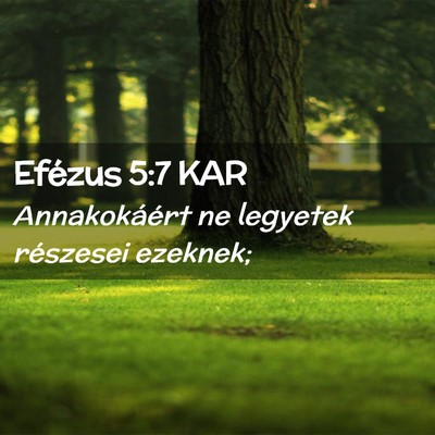 Picture 02 - Efézus 5:7 KAR - Annakokáért ne legyetek részesei - Bible Verse Picture