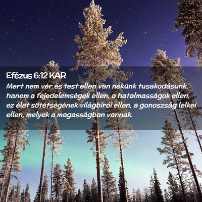 Picture 02 - Efézus 6:12 KAR - Mert nem vér és test ellen van nékünk - Bible Verse Picture