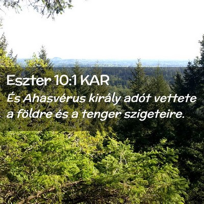 Picture 02 - Eszter 10:1 KAR - És Ahasvérus király adót vettete a földre - Bible Verse Picture