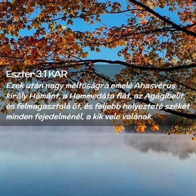Picture 02 - Eszter 3:1 KAR - Ezek után nagy méltóságra emelé Ahasvérus - Bible Verse Picture