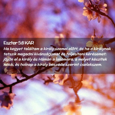 Picture 02 - Eszter 5:8 KAR - Ha kegyet találtam a király szemei elõtt, és - Bible Verse Picture
