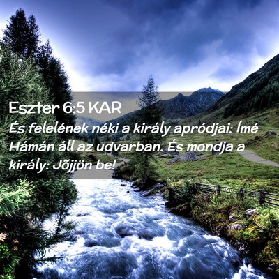 Picture 02 - Eszter 6:5 KAR - És felelének néki a király apródjai: Ímé - Bible Verse Picture