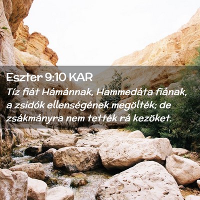 Picture 02 - Eszter 9:10 KAR - Tíz fiát Hámánnak, Hammedáta fiának, a - Bible Verse Picture