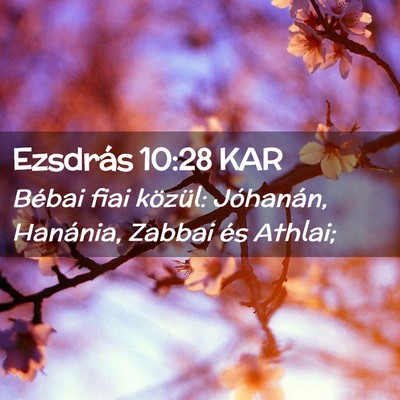 Picture 02 - Ezsdrás 10:28 KAR - Bébai fiai közül: Jóhanán, Hanánia, Zabbai - Bible Verse Picture