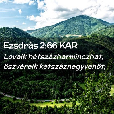 Picture 02 - Ezsdrás 2:66 KAR - Lovaik hétszázharminczhat, öszvéreik - Bible Verse Picture