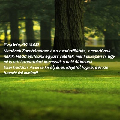 Picture 02 - Ezsdrás 4:2 KAR - Menének Zorobábelhez és a családfõkhöz, s - Bible Verse Picture
