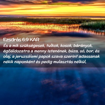 Picture 02 - Ezsdrás 6:9 KAR - És a mik szükségesek, tulkok, kosok, - Bible Verse Picture