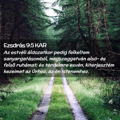 Picture 02 - Ezsdrás 9:5 KAR - Az estvéli áldozatkor pedig felkeltem - Bible Verse Picture