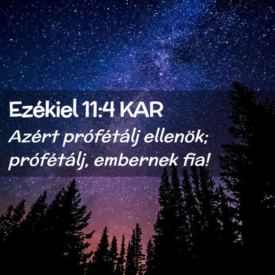 Picture 02 - Ezékiel 11:4 KAR - Azért prófétálj ellenök; prófétálj, - Bible Verse Picture