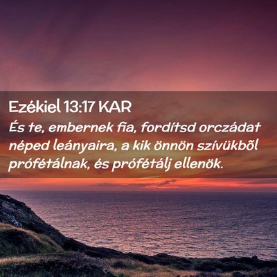 Picture 02 - Ezékiel 13:17 KAR - És te, embernek fia, fordítsd orczádat néped - Bible Verse Picture