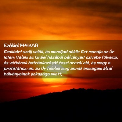 Picture 02 - Ezékiel 14:4 KAR - Ezokáért szólj velök, és mondjad nékik: Ezt - Bible Verse Picture