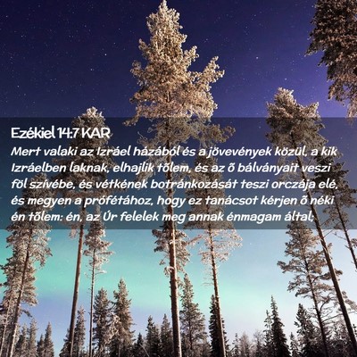 Picture 02 - Ezékiel 14:7 KAR - Mert valaki az Izráel házából és a - Bible Verse Picture