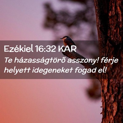Picture 02 - Ezékiel 16:32 KAR - Te házasságtörõ asszony! férje helyett - Bible Verse Picture
