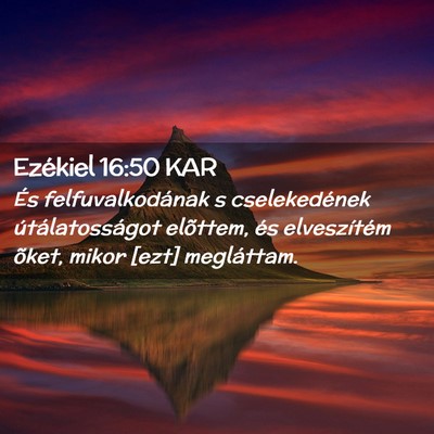 Picture 02 - Ezékiel 16:50 KAR - És felfuvalkodának s cselekedének - Bible Verse Picture