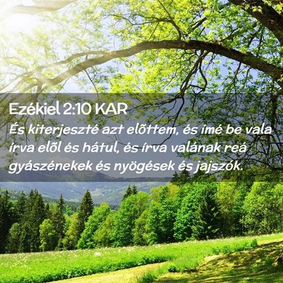 Picture 02 - Ezékiel 2:10 KAR - És kiterjeszté azt elõttem, és ímé be vala - Bible Verse Picture