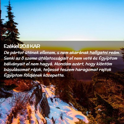 Picture 02 - Ezékiel 20:8 KAR - De pártot ütének ellenem, s nem akarának - Bible Verse Picture