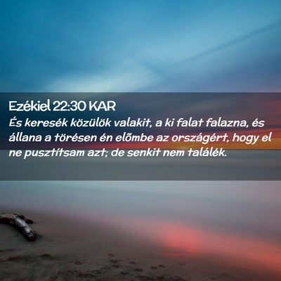 Picture 02 - Ezékiel 22:30 KAR - És keresék közülök valakit, a ki falat - Bible Verse Picture