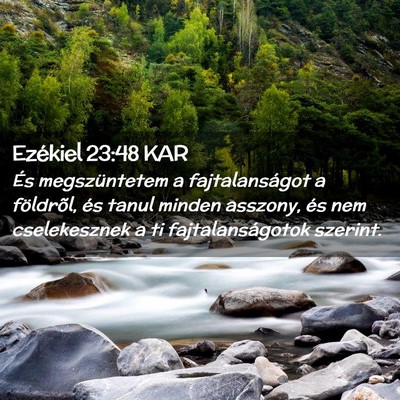 Picture 02 - Ezékiel 23:48 KAR - És megszüntetem a fajtalanságot a földrõl, - Bible Verse Picture