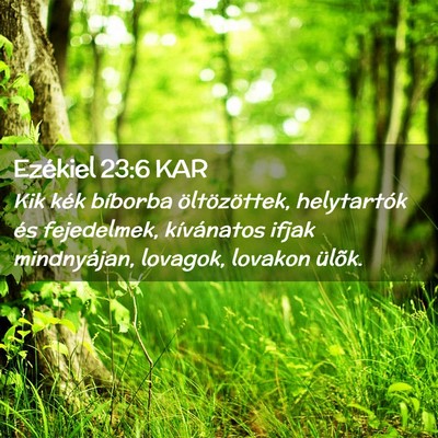 Picture 02 - Ezékiel 23:6 KAR - Kik kék bíborba öltözöttek, helytartók és - Bible Verse Picture