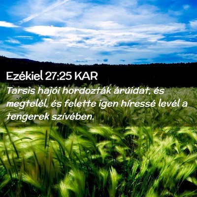 Picture 02 - Ezékiel 27:25 KAR - Tarsis hajói hordozták árúidat, és - Bible Verse Picture