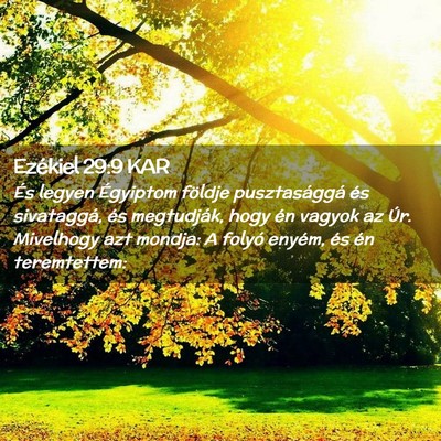 Picture 02 - Ezékiel 29:9 KAR - És legyen Égyiptom földje pusztasággá és - Bible Verse Picture