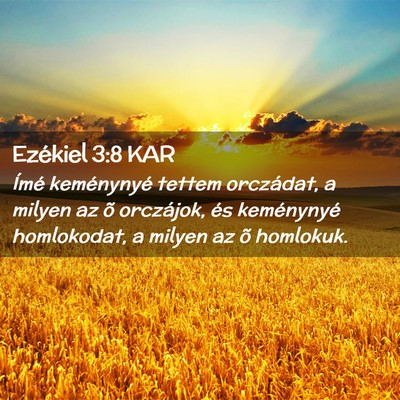 Picture 02 - Ezékiel 3:8 KAR - Ímé keménynyé tettem orczádat, a milyen az - Bible Verse Picture