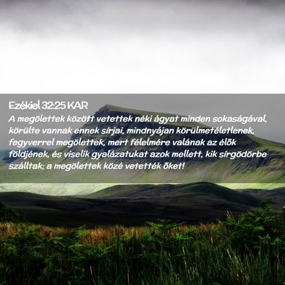 Picture 02 - Ezékiel 32:25 KAR - A megölettek között vetettek néki ágyat - Bible Verse Picture