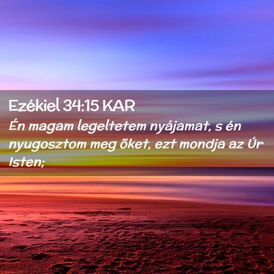 Picture 02 - Ezékiel 34:15 KAR - Én magam legeltetem nyájamat, s én nyugosztom - Bible Verse Picture