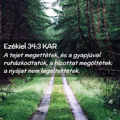 Picture 02 - Ezékiel 34:3 KAR - A tejet megettétek, és a gyapjúval - Bible Verse Picture