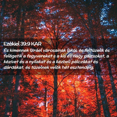 Picture 02 - Ezékiel 39:9 KAR - És kimennek Izráel városainak lakói, és - Bible Verse Picture