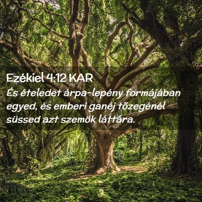 Picture 02 - Ezékiel 4:12 KAR - És ételedet árpa-lepény formájában egyed, - Bible Verse Picture