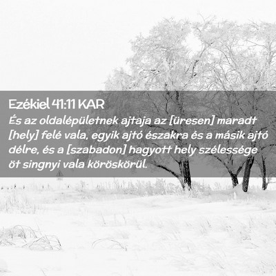 Picture 02 - Ezékiel 41:11 KAR - És az oldalépületnek ajtaja az [üresen] - Bible Verse Picture