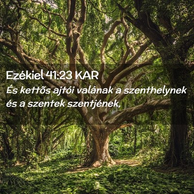 Picture 02 - Ezékiel 41:23 KAR - És kettõs ajtói valának a szenthelynek és a - Bible Verse Picture